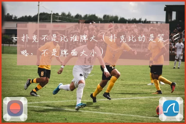 扑克不是比谁牌大（扑克比的是策略，不是牌面大小）